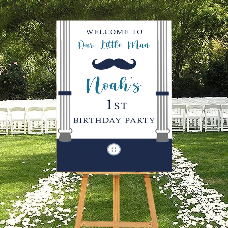 Little Man Theme Birthday Party Yard Sign/Welcome Board.