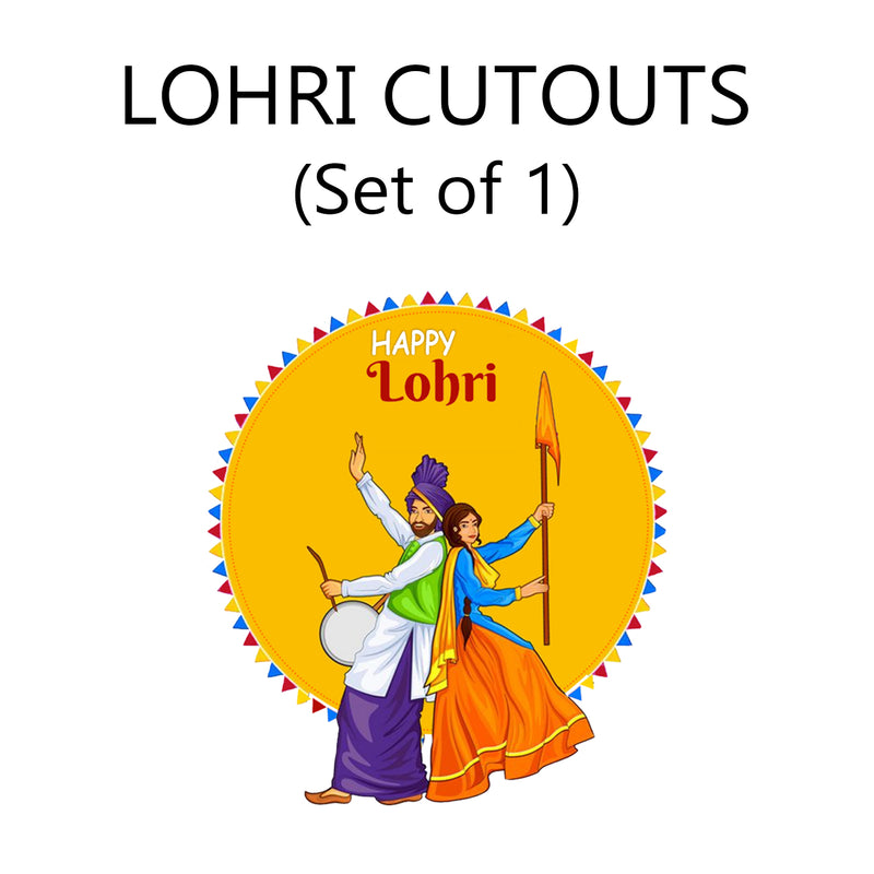 Lohri Party Cutouts for Decoration- 1 Happy Lohri Cutout