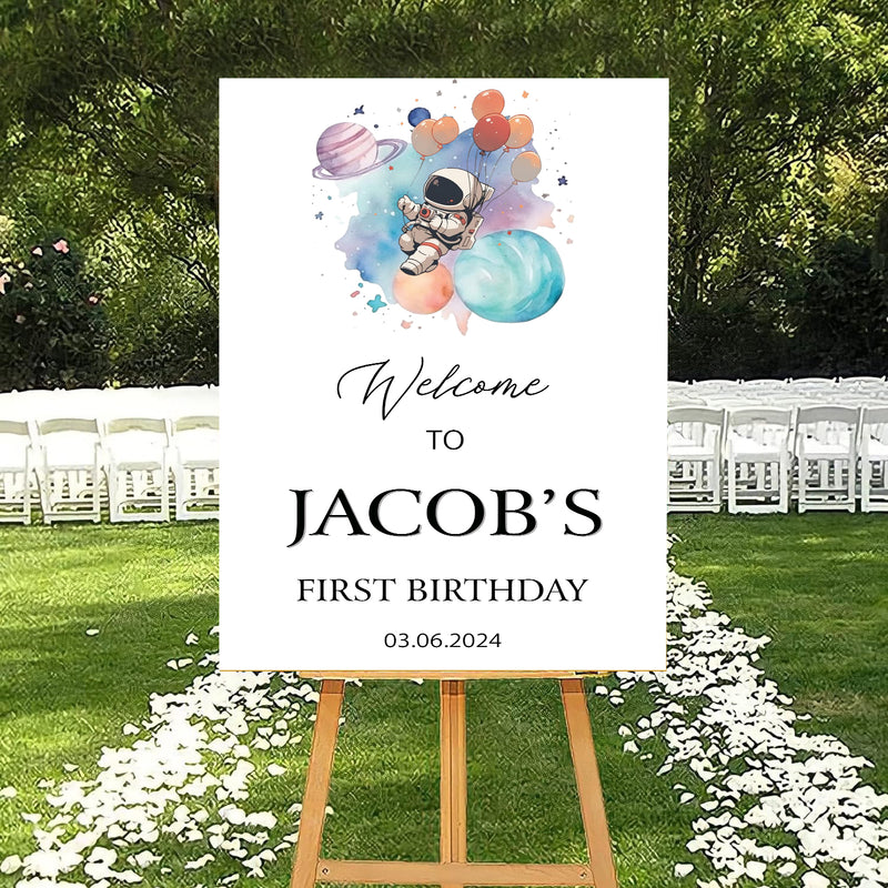 Space Theme Birthday Party Yard Sign/Welcome Board