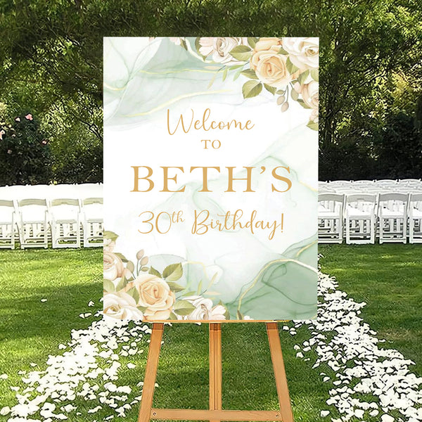 30th Theme Birthday Party Yard Sign/Welcome Board