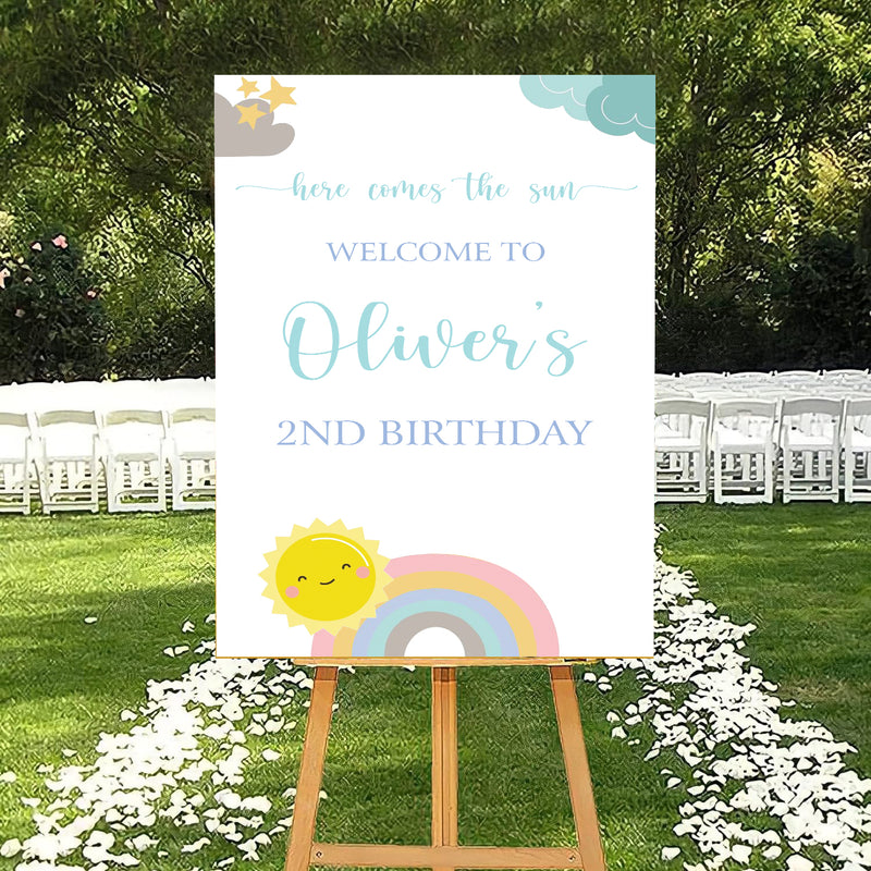 Rainbow Theme Birthday Party Yard Sign/Welcome Board