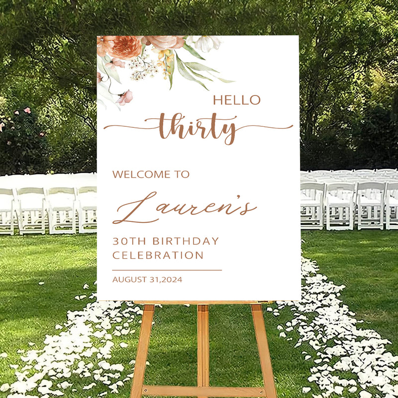 30th Theme Birthday Party Yard Sign/Welcome Board