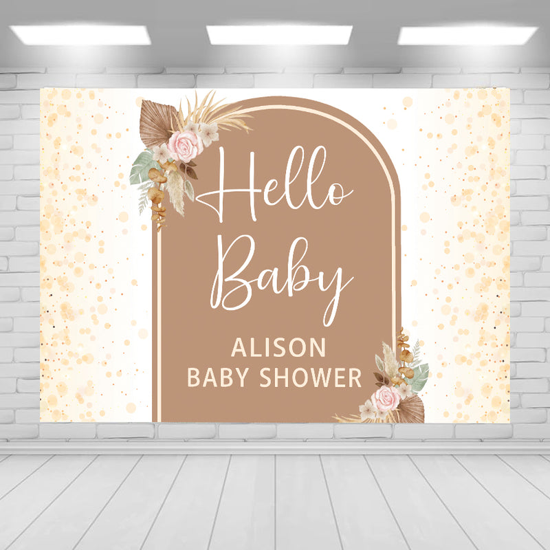 Boho Theme Baby Shower Party Personalized Backdrop