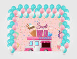 Two Sweet Birthday Party Decoration Kit With Personalized Backdrop.