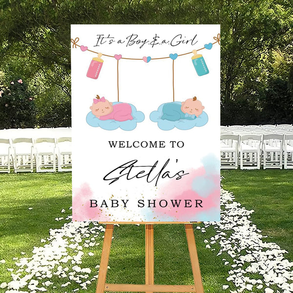 Baby Shower Welcome Board Sign for Decoration