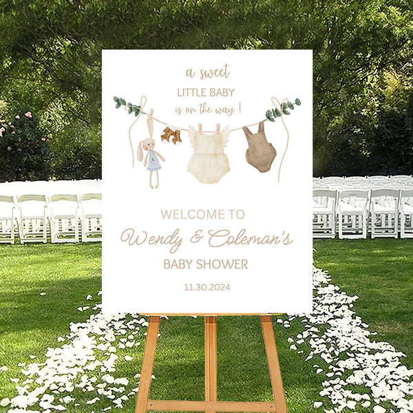 Baby Shower Welcome Board Sign for Decoration