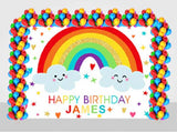 Rainbow Birthday Party Decoration Kit With Personalized Backdrop.