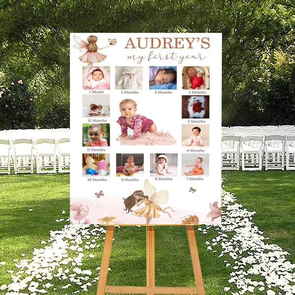 Fairies Theme Baby First Year Photo Sign Board