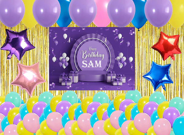 Joyful Birthday Complete Party Set With Personalized Backdrop
