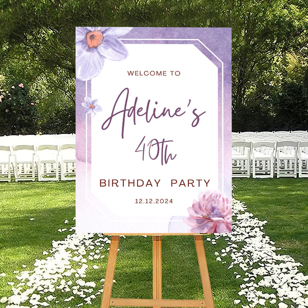 40th Theme Birthday Party Yard Sign/Welcome Board