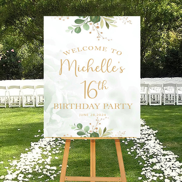 16th Theme Birthday Party Yard Sign/Welcome Board