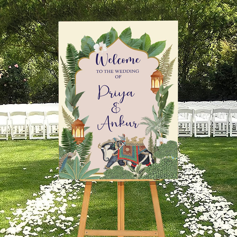 Indian Wedding Ceremony Welcome Board for Decoration