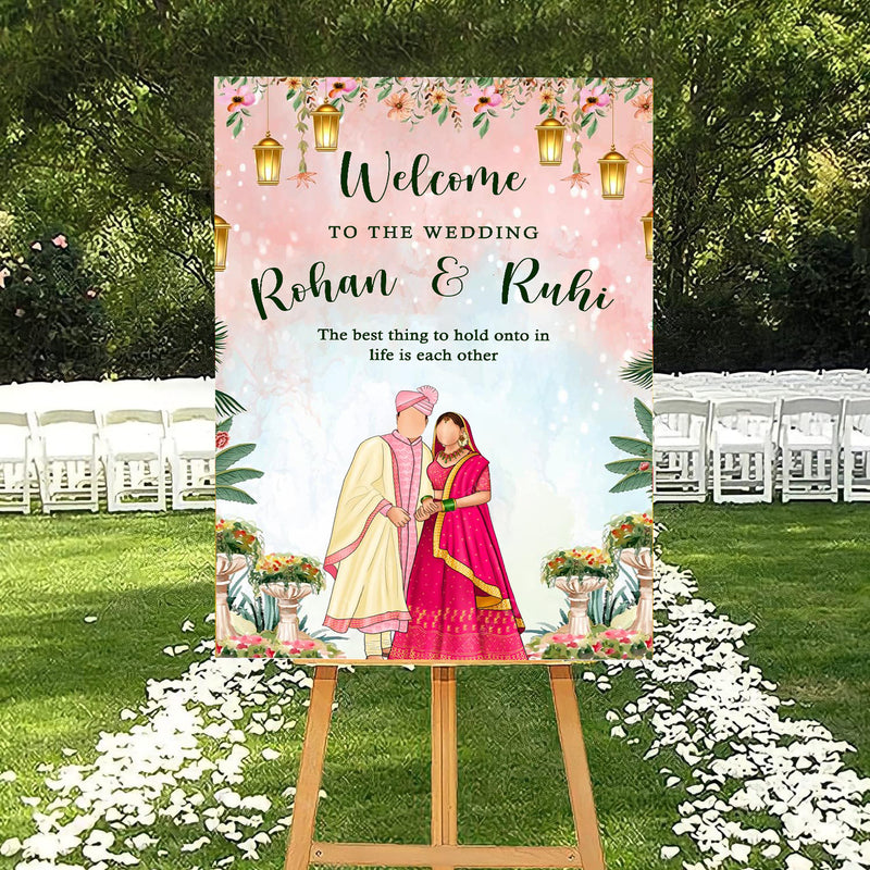 Indian Wedding Ceremony Welcome Board for Decoration