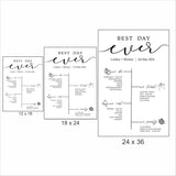 Modern Minimalist Theme Wedding Day Timeline Board