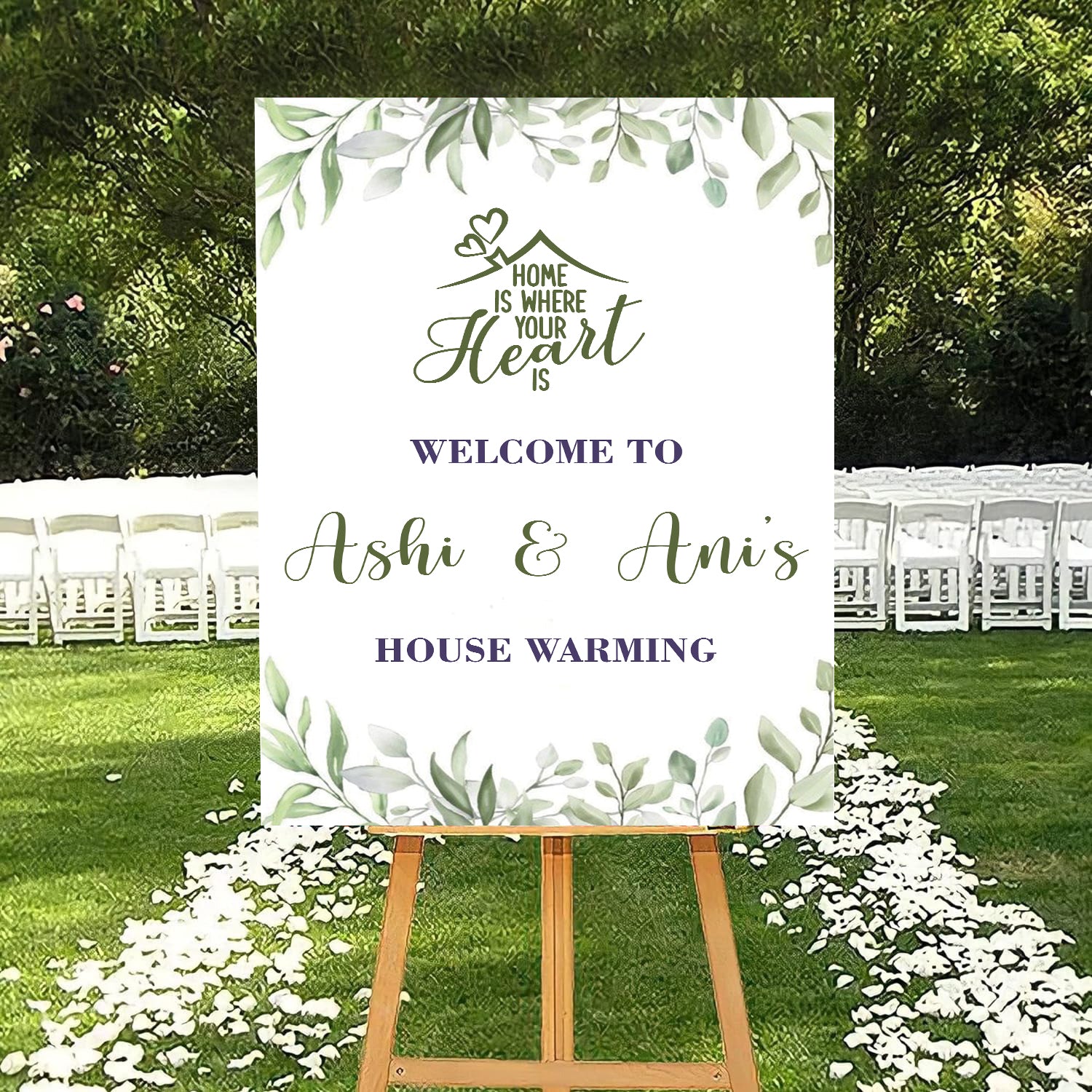 Housewarming Welcome Sign Board for Decoration