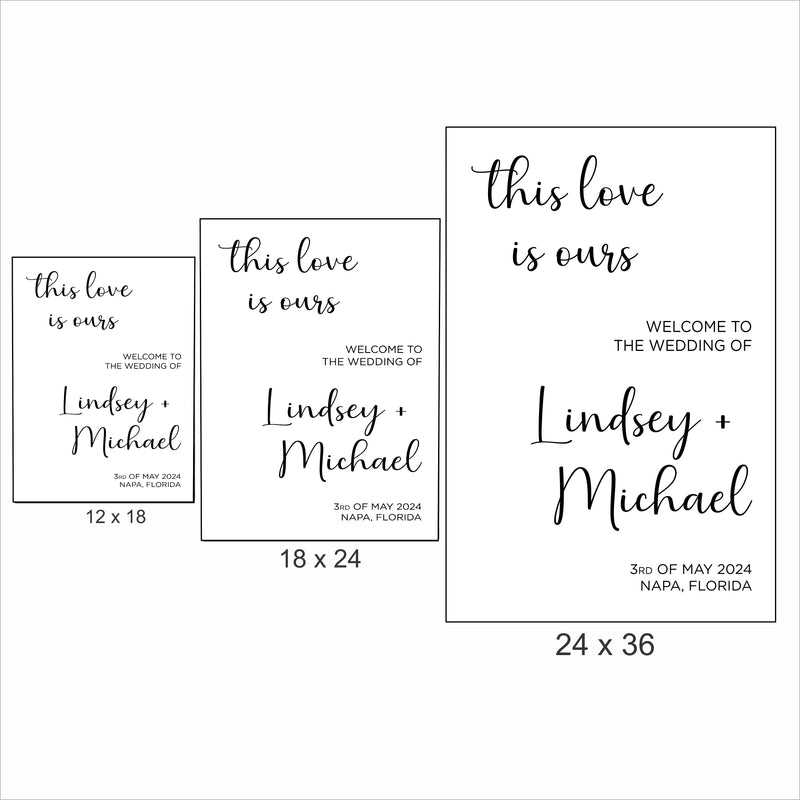 Modern Minimalist Theme Wedding Welcome Sign Board for Decoration