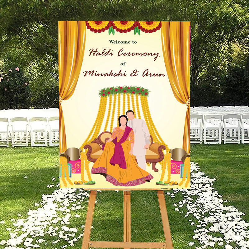 Haldi Ceremony Welcome Board for Decoration