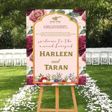 Indian Punjabi Wedding Anand Karaj Ceremony Welcome Board for Decoration