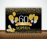 60th Theme Birthday Party Personalized Backdrop