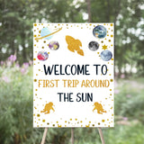 First Trip Around The Sun Theme Birthday Party Yard Sign/Welcome Board