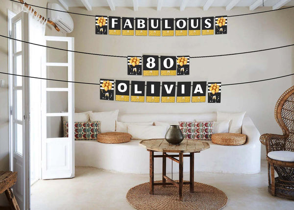 80th Birthday Party Banner for Decoration