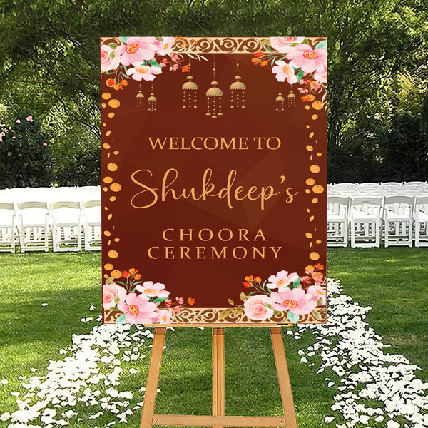 Choora Ceremony Signage Welcome Board for Decoration