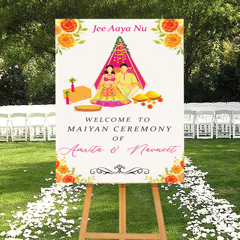 Maiyan Ceremony Welcome Board for Decoration