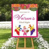 Dhol  Night Ceremony Signage or Welcome Board for Decoration