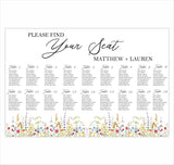 Wild Flower Theme Wedding Find your Seat Sitting Layout