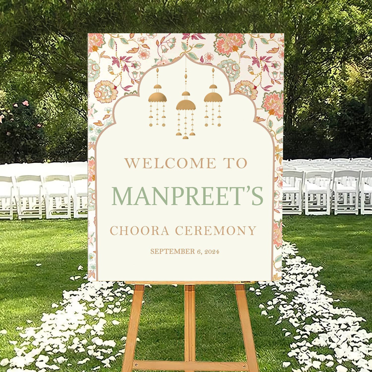 Choora Ceremony Signage Welcome Board for Decoration