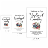 Unplugged Ceremony Wedding Welcome Sign Board for Decoration