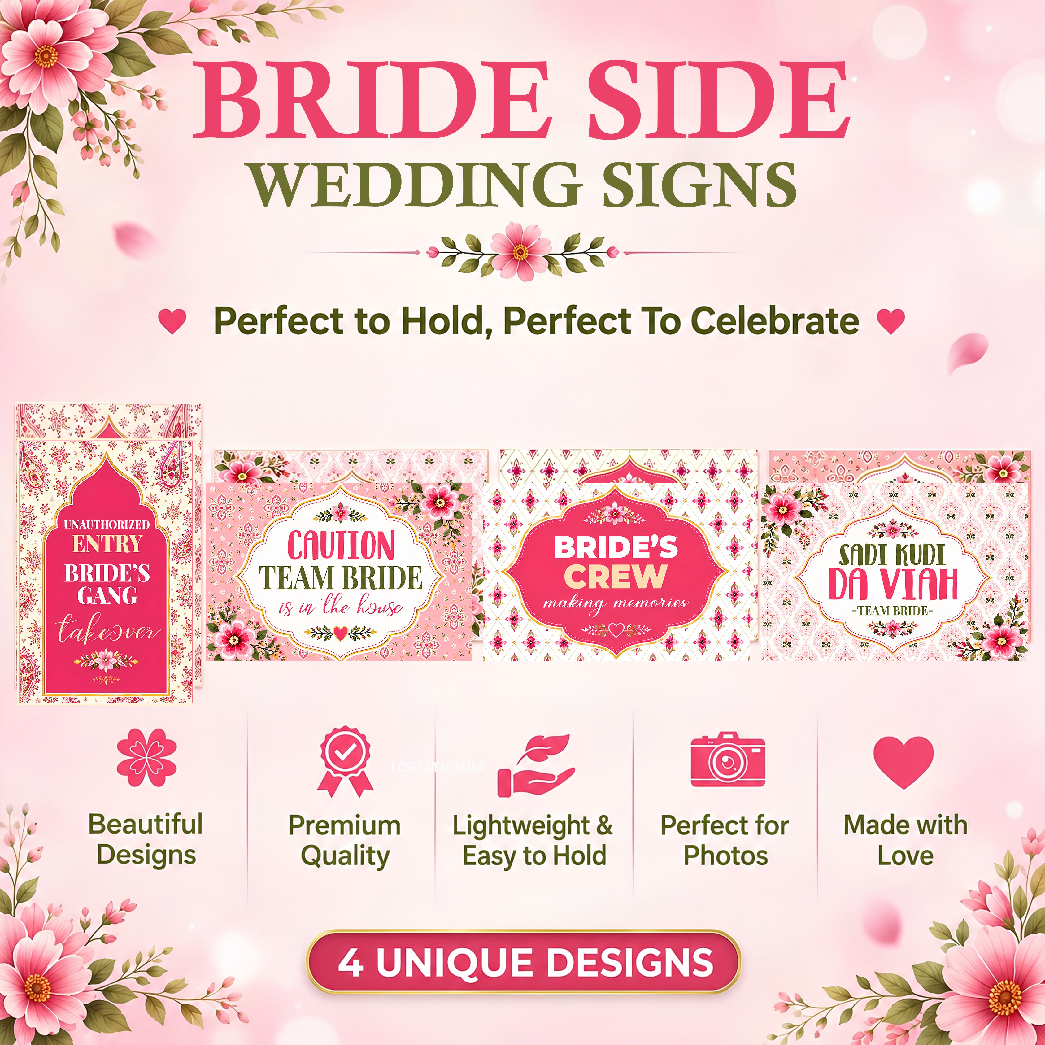 Team Bride Signs /  Pujnabi Jaggo Crasher Wedding  Sign