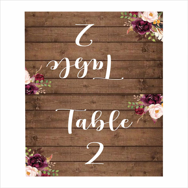 Rustic Theme Wedding Table Numbers/ Table Placecards