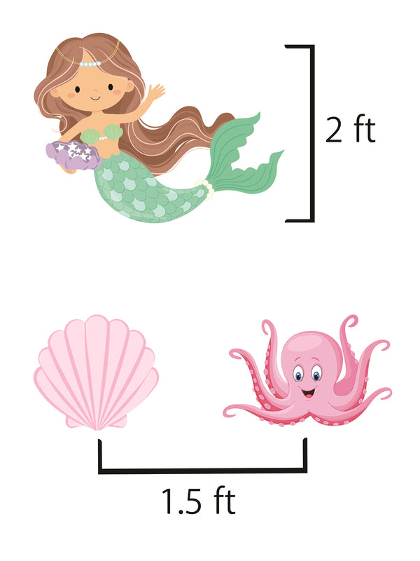 Mermaid Theme Birthday Party Cutouts