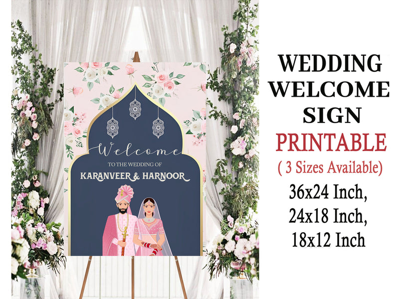 Indian Wedding Ceremony Welcome Board for Decoration