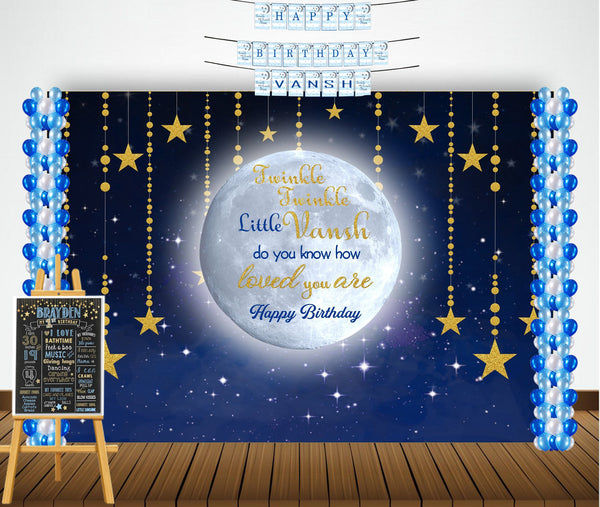 Twinkle Twinkle Little Star Boy Theme Birthday Party Personalized Multi-Saver Combo For Your Kids First Birthday