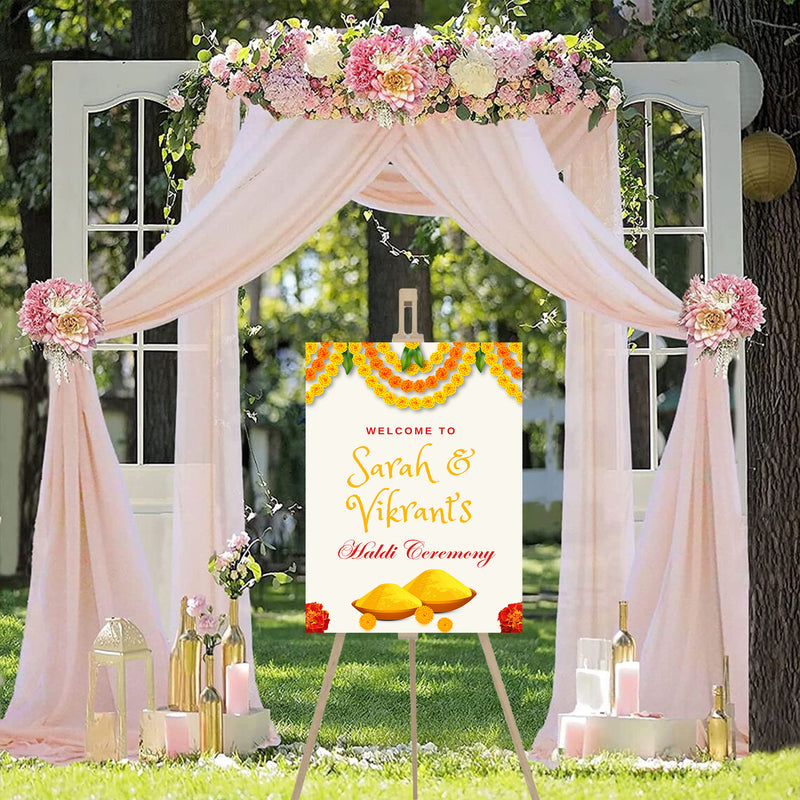 Haldi Ceremony Welcome Board for Decoration