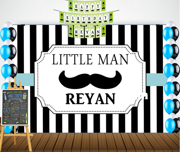 Little Man Theme Birthday Party Personalized Multi-Saver Combo.