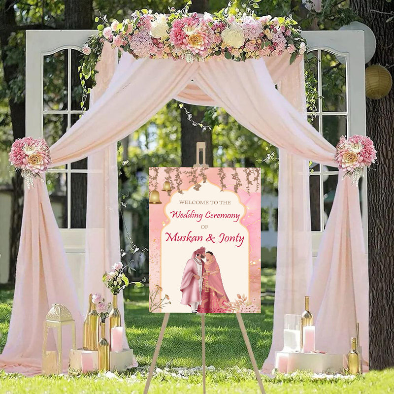 Indian Wedding Ceremony Welcome Board for Decoration