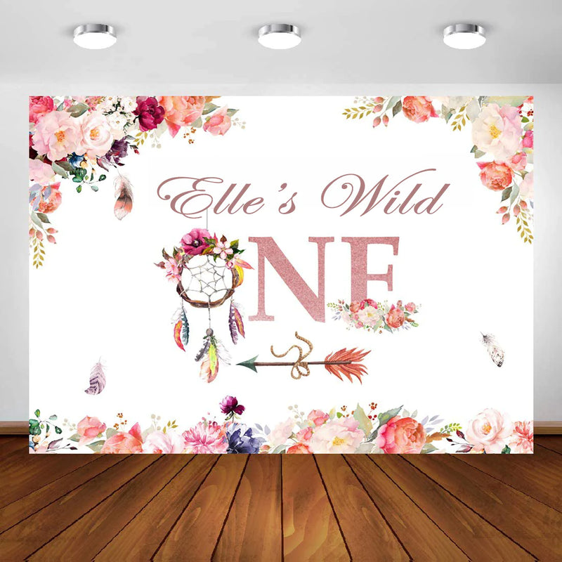 Wild One Birthday Party Personalized Backdrop.