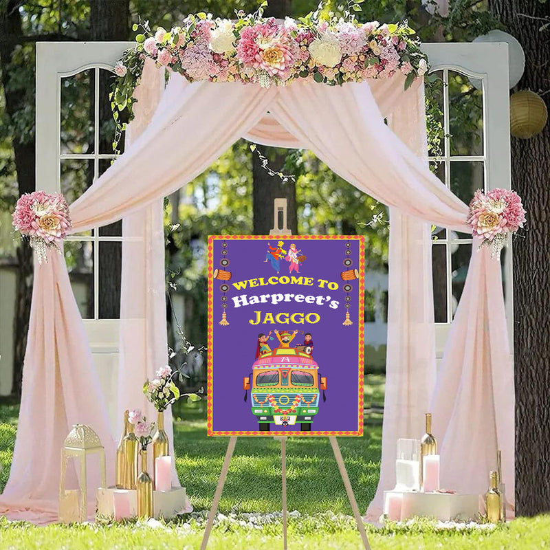 Jaggo Welcome Signage for Punjabi Wedding Decoration