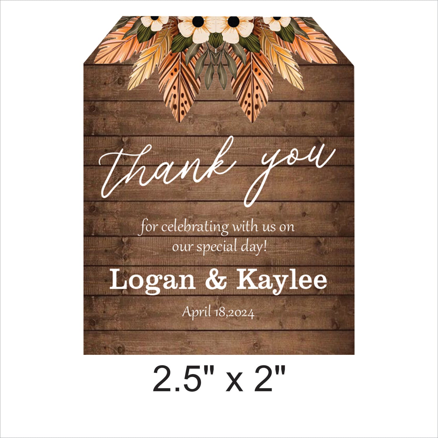 Rustic Theme Wedding Thank You Tag Favor /Stickers