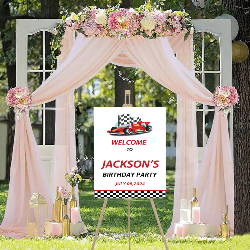 Car Racing Theme Birthday Party Yard Sign/Welcome Board