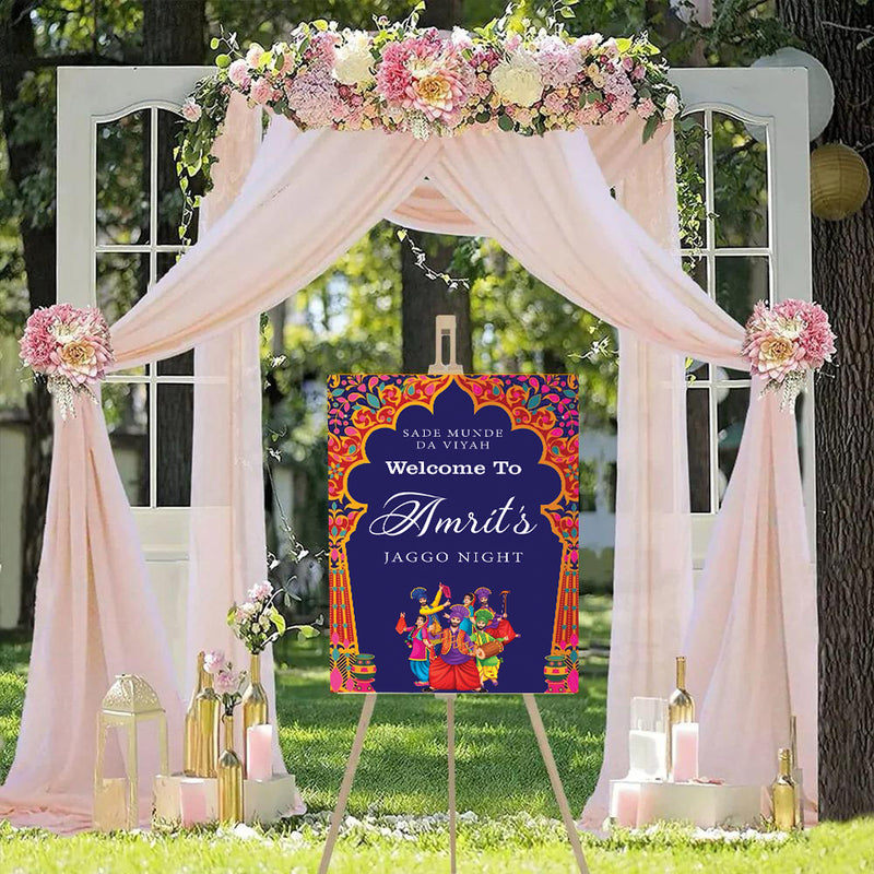 Jaggo Welcome Signage for Punjabi Wedding Decoration