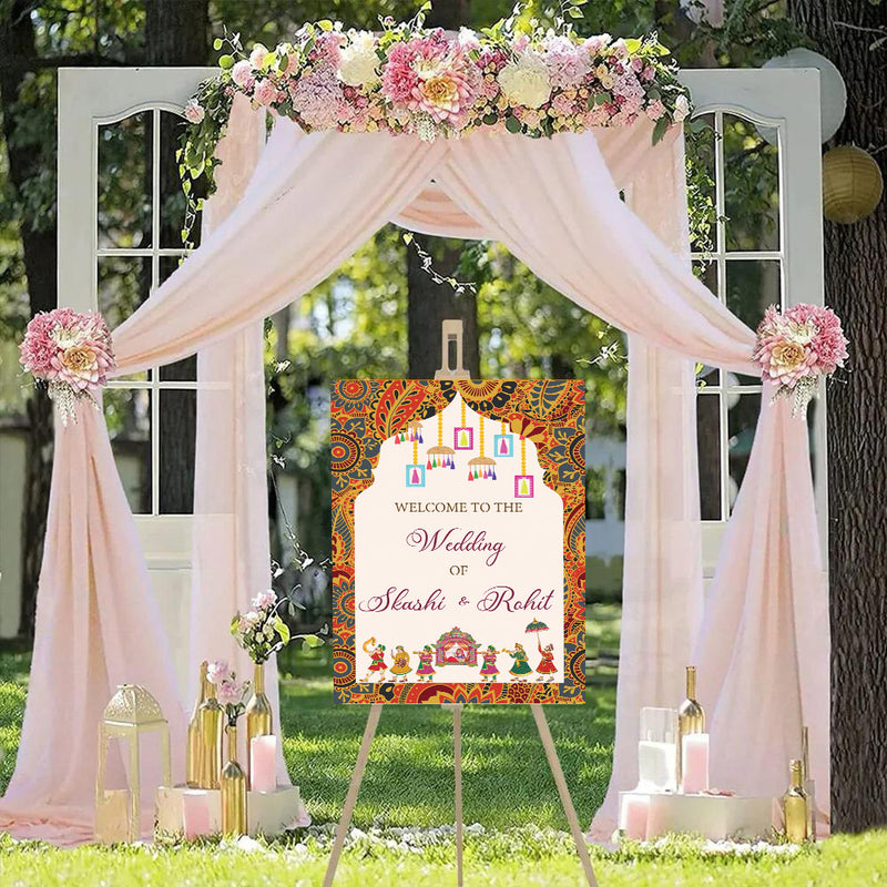 Indian Wedding Ceremony Welcome Board for Decoration