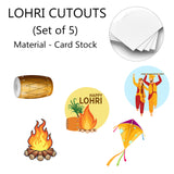 Lohri Party Paper Cutouts for Decoration- Set of 5