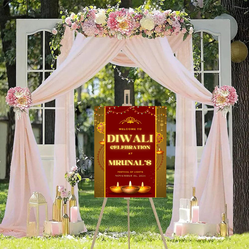 Diwali Welcome Board Sign for Decoration