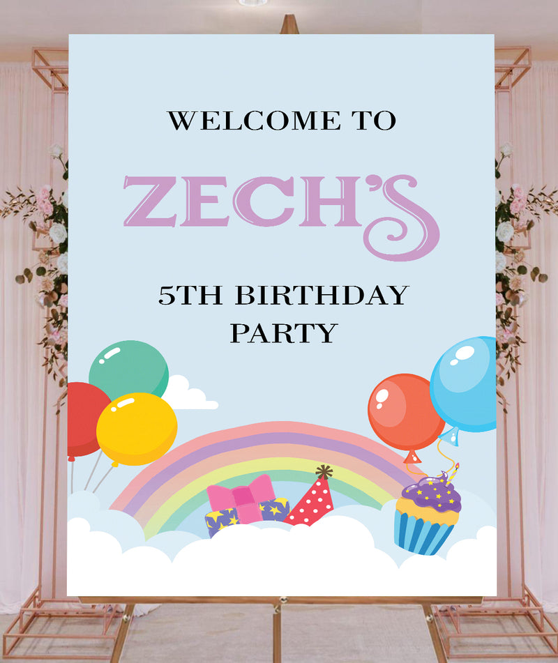 Rainbow Theme Birthday Party Yard Sign/Welcome Board