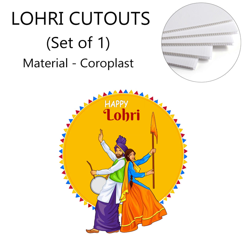 Lohri Party Cutouts for Decoration- 1 Happy Lohri Cutout