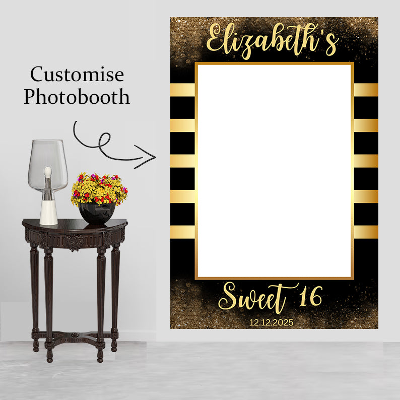 16th Theme Birthday Party Selfie Photo Booth Frame